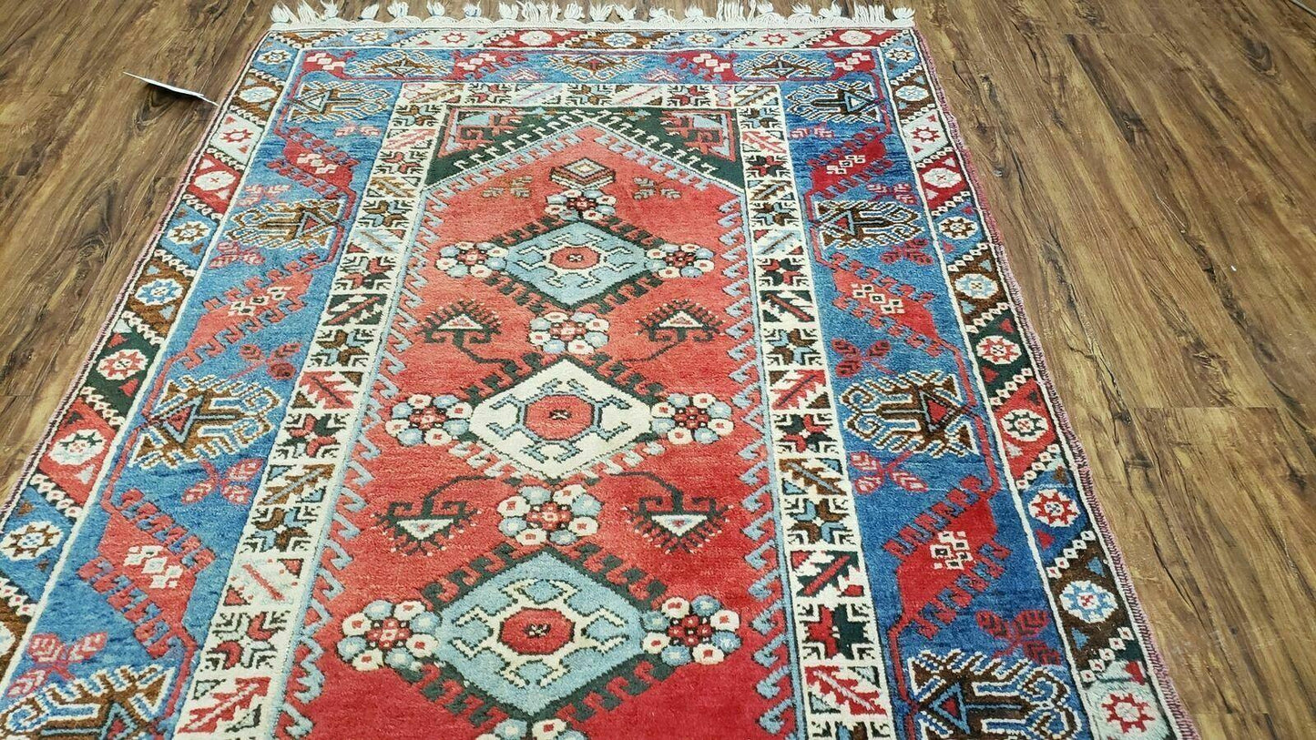 4' X 6' Handmade Turkish Super Kazak Shirvan Wool Rug Colorful