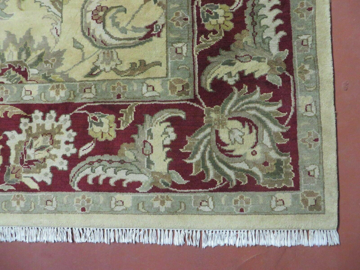 9' X 12' Vintage Handmade India Oriental Jaipur Quality Tea Wash Hand Knotted