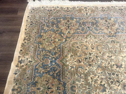 Palace Size Persian Kerman Rug 12x18, Floral Semi Open Field, Signed, Fine 240 KPSI