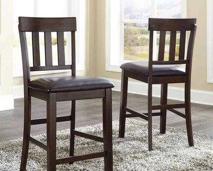 Haddigan 24 Inch Dark Brown Upholstered Bar Stool Set Of 2