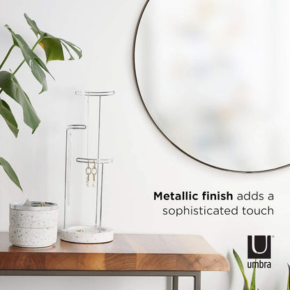 34 Inch Circle Mirror Titanium Finish For Entryways