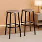 Greige Bar Stools Set Of 2 11.8 Inch Square Seats With Footrest