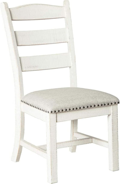 Vintage Farmhouse Cushioned Dining Chairs Whitewash 2 Pack
