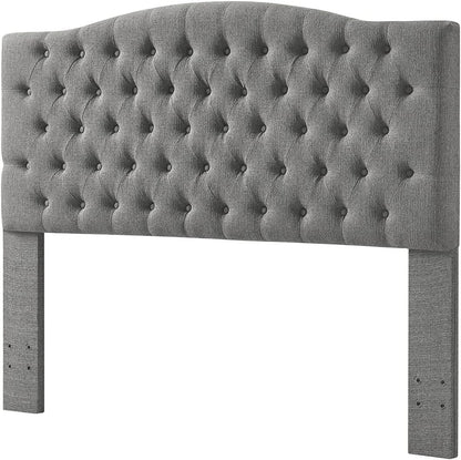 Elegant Linen Tufted Button Queen Headboard for Comfort