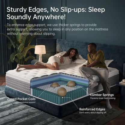 King Size Memory Foam Hybrid Mattress Fiberglass Free