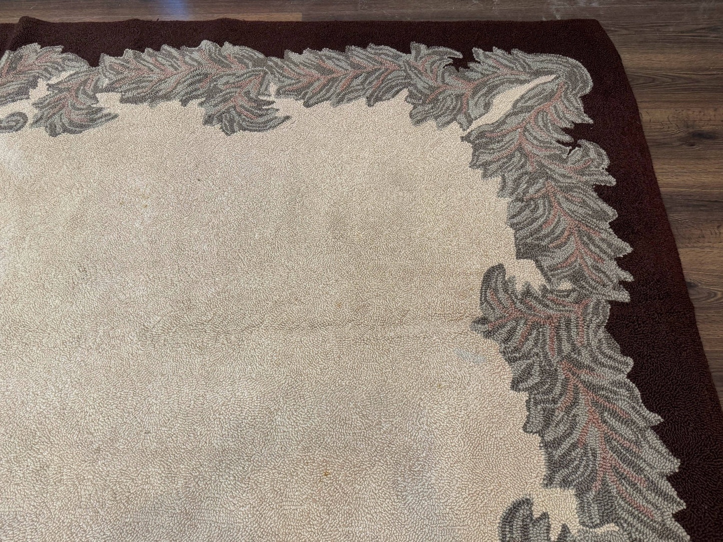Palace Size American Hooked Rug 11x20 Aubusson Style Ivory