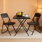 Three Piece Folding Patio Bistro Set All Weather Black For Balcony Porch And Backyard Outdoor Furniture