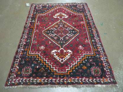 4' X 6' Antique Handmade Turkish Wool Veg Dyes Rug Organic Red Nice M10