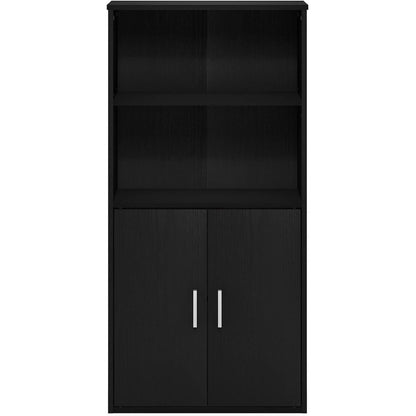 Pasir 4 Tier Storage Bookcase Black Oak Adjustable Shelves