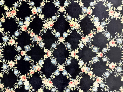 Karastan Rug 8.8 x 12, Garden of Eden #509/1270, Ebony Trellis, Vintage Discontinued Wool Pile Karastan Carpet