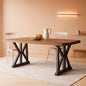 Farmhouse 70.8 Inch Wood Dining Table With Metal Legs