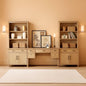 Elegant Oak 56 Inch Executive Desk Charging Station