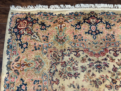 Antique Karastan Rug 8.8 x 12 Lanamar Floral Ivory Kirman Wool Discontinued