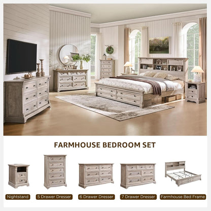 Dresser Cabinet FiftyFourInch Wide Distressed Oak Finish