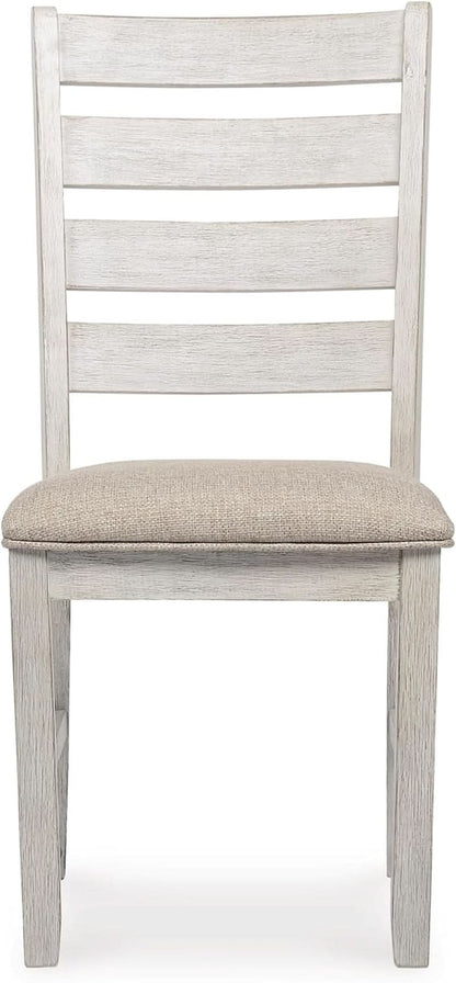 Dining Room Chair Set Of 2 Whitewash Finish Upholstered