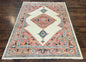Peshawar Rug 5x7, Wool Hand Knotted Handmade Vintage Carpet, Serapi Design, Pakistani Rug 5 x 7 ft, Medium Sized, Geometric Rug