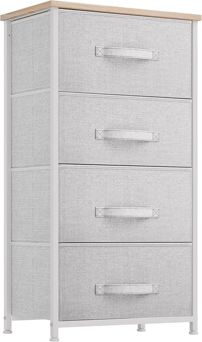 4 Drawer Fabric Dresser Storage Tower With Steel Frame