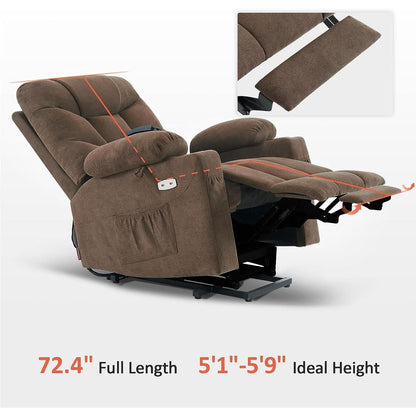 Power Lift Recliner Chair With Extended Footrest For Senior