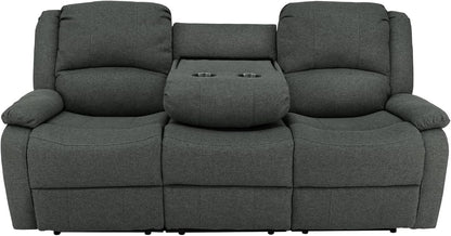 80-Inch RV Triple Recliner Sofa With Convertible Console
