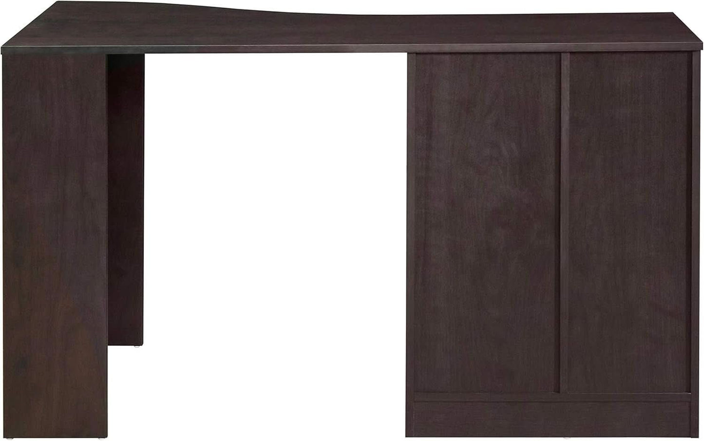 Classic Espresso Office Desk with Storage Shelves and Drawers