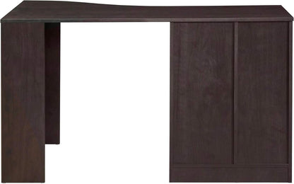 Classic Espresso Office Desk with Storage Shelves and Drawers