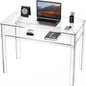Clear Acrylic Desk with Open Storage for Home Office