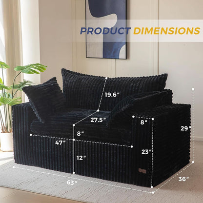 Comfortable Bean Bag Chair with Wide Armrests and Support