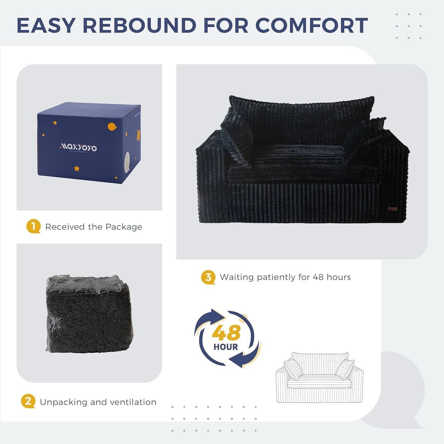 Comfortable Bean Bag Chair with Wide Armrests and Support