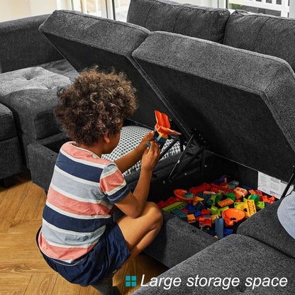 Comfortable Modular Sleeper Sofa Couch with Storage Solution