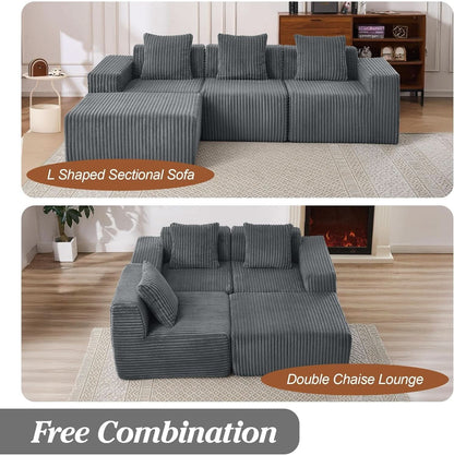 Comfy L Shaped Modular Memory Foam Sectional Sofa