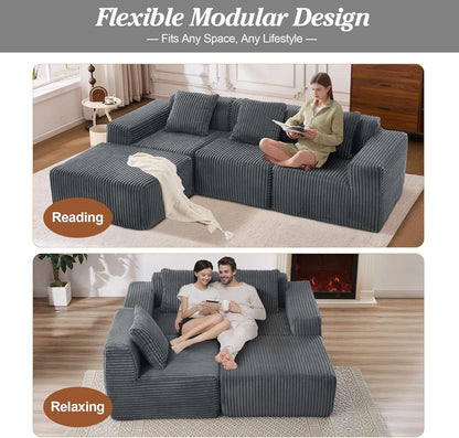 Comfy L Shaped Modular Memory Foam Sectional Sofa