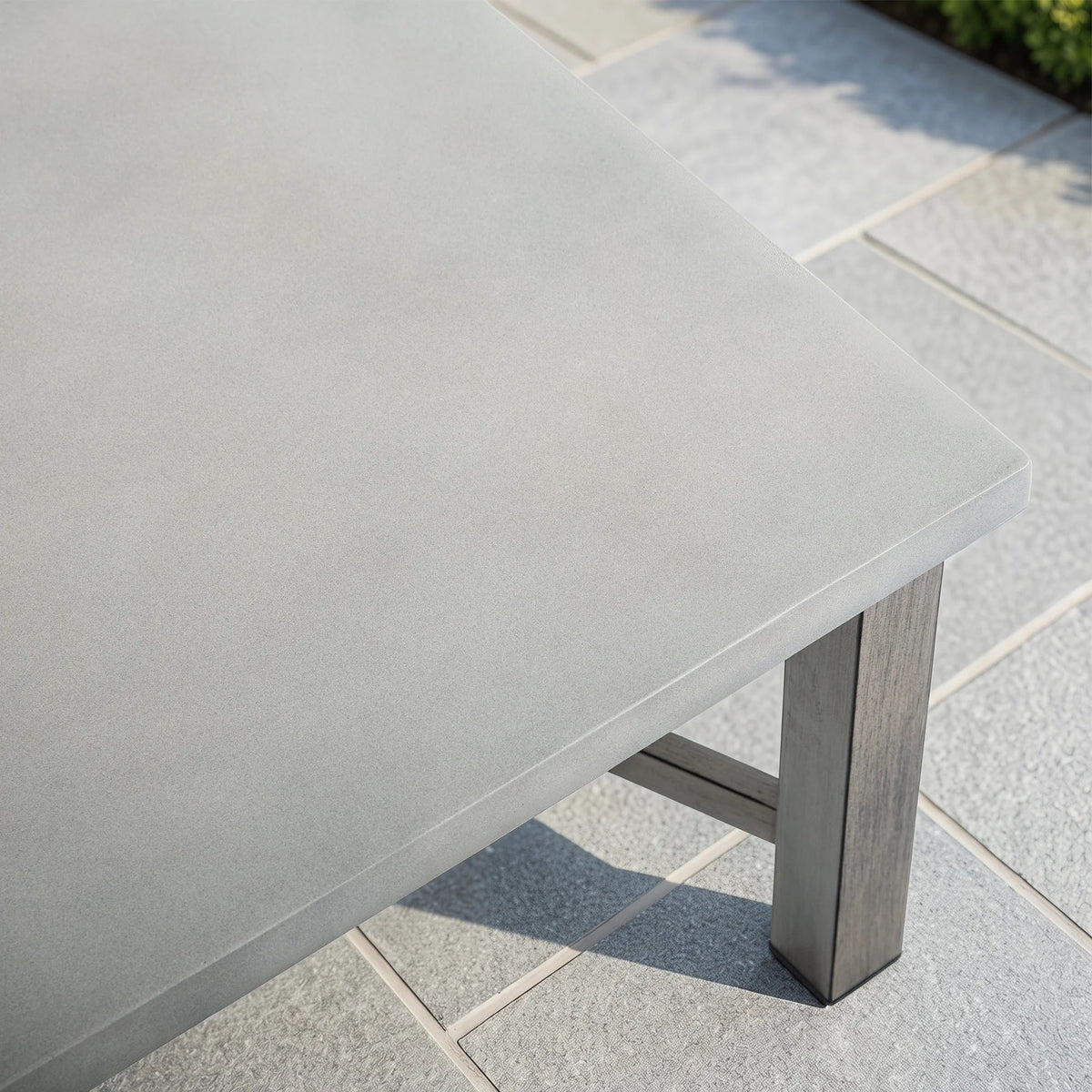 Marindo Modern Patio Swivel Furniture Set with Composite Concrete Coffee Table