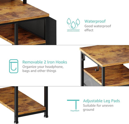 55 Inch Computer Desk With Power Outlets For Home Office