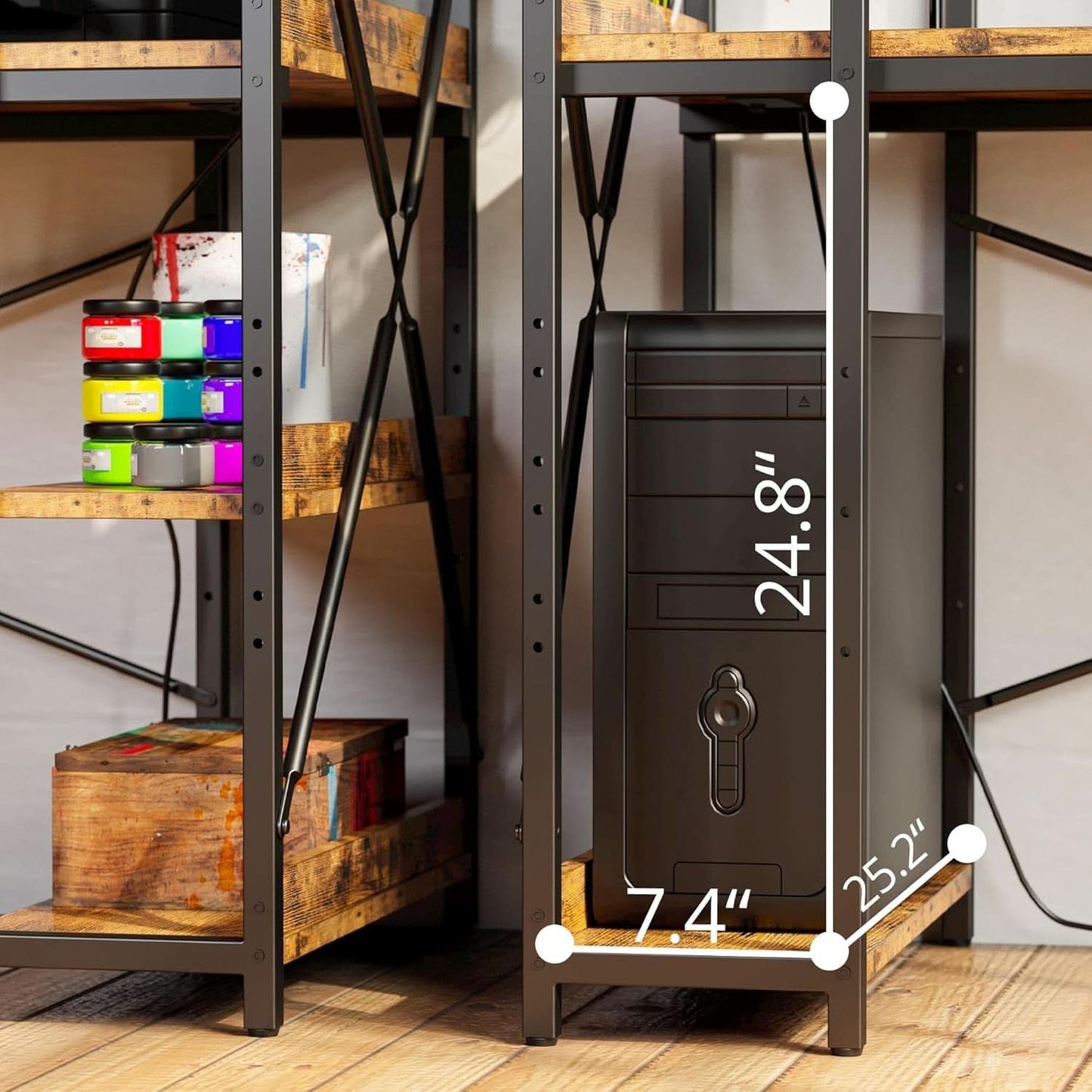 Computer Desk with Power Outlet and USB Charging Ports