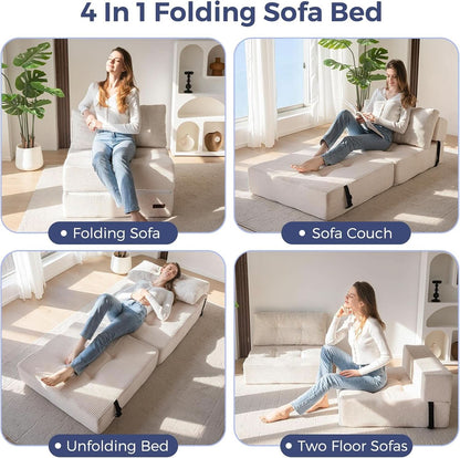Convertible Folding Sofa Bed with High-Density Foam