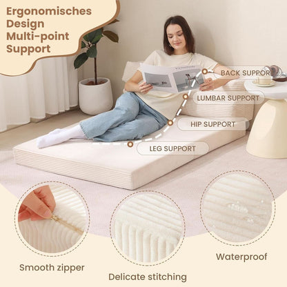Convertible Folding Sofa Bed with Pillow and Mattress