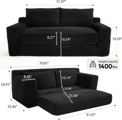 Convertible Loveseat Sofa Bed with Memory Foam Comfort