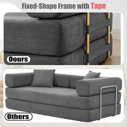 Convertible Sofa Bed with Adjustable Armrests and Comfort