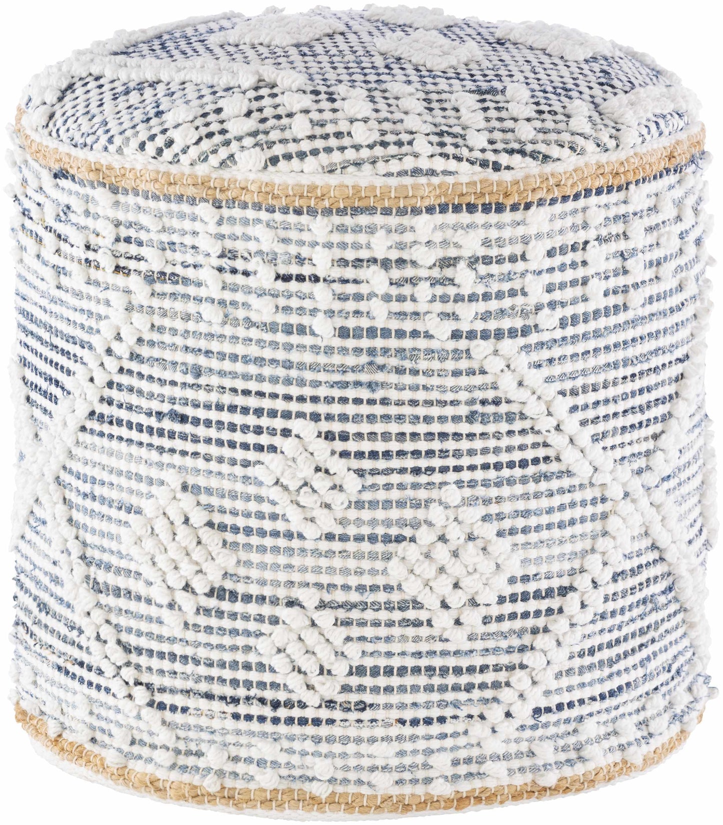 Coombabah Blue and White Cylinder Pouf