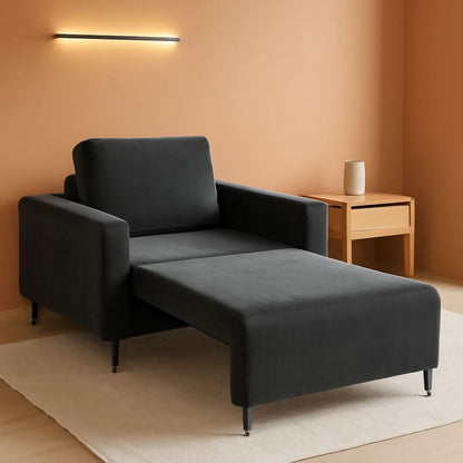 Cozy Corduroy Convertible Sofa Bed With Fluffy Pillows