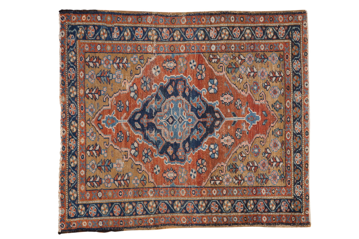3.5x4 Vintage Heriz Square Rug