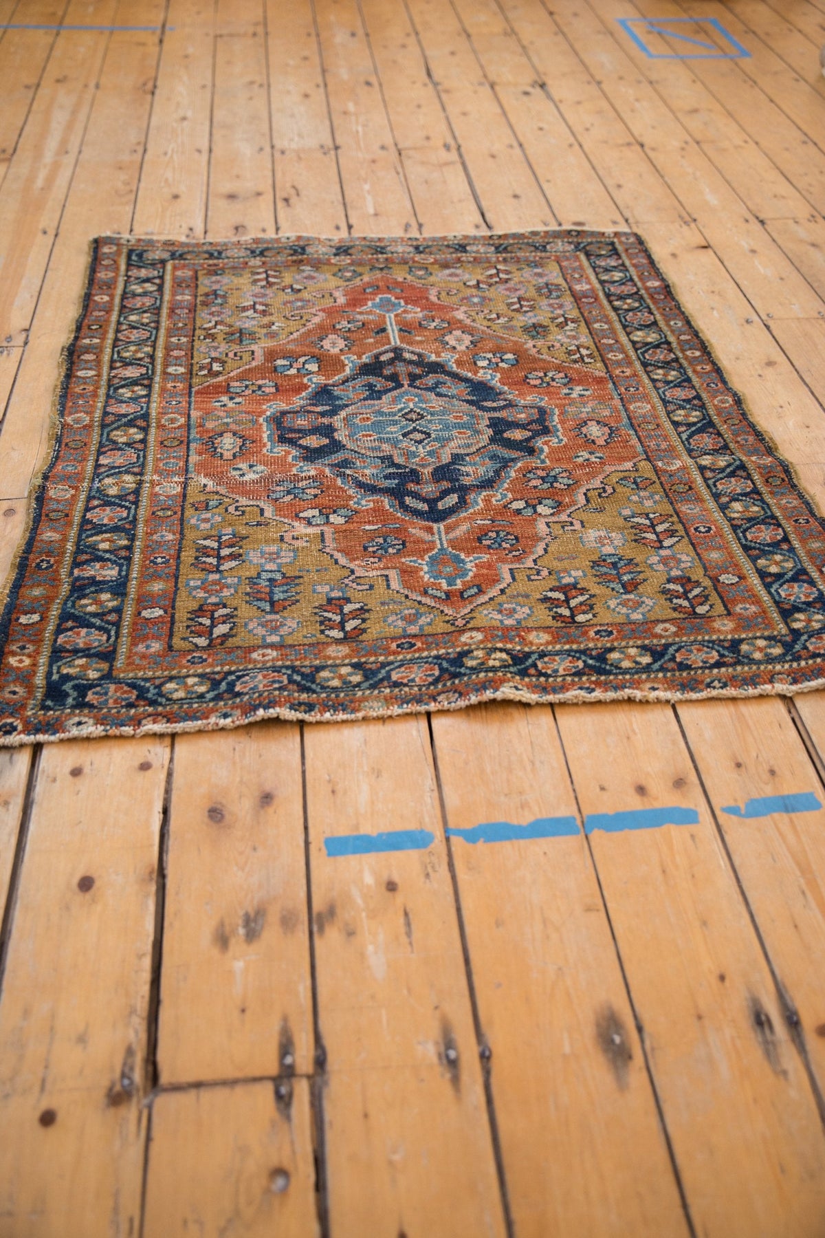 3.5x4 Vintage Heriz Square Rug