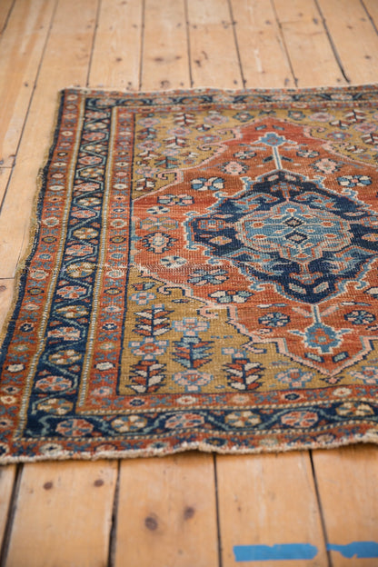 3.5x4 Vintage Heriz Square Rug