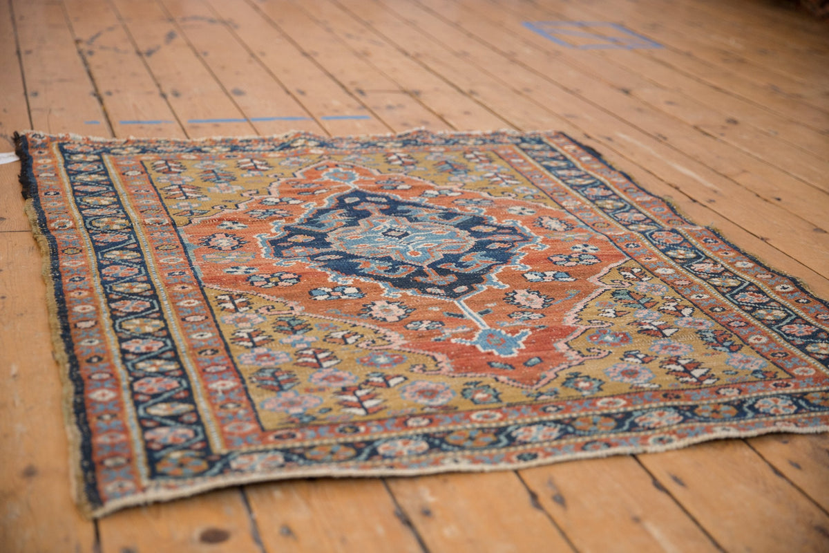 3.5x4 Vintage Heriz Square Rug