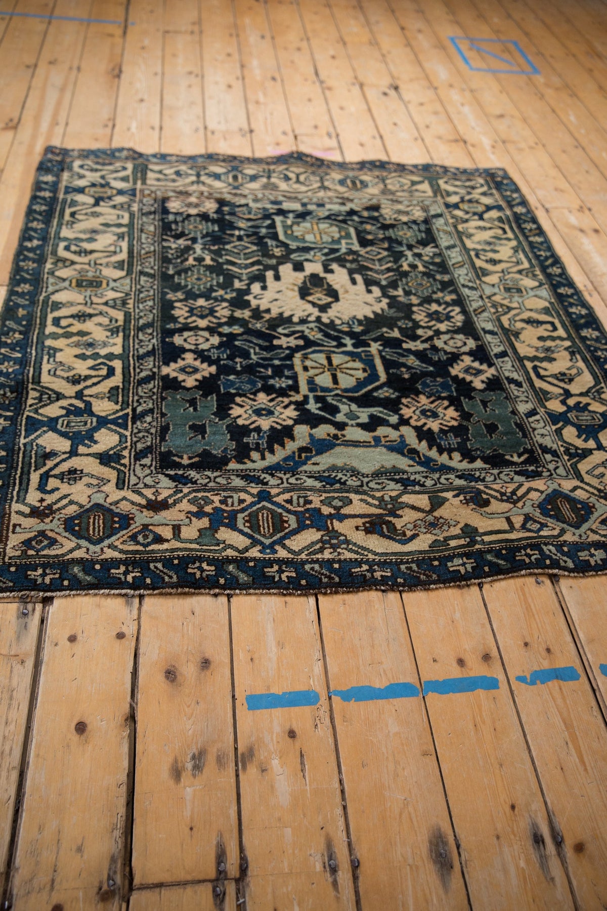 4.5x5 Vintage Bijar Square Rug