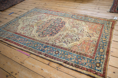 4.5x6.5 Vintage Fine Distressed Malayer Rug