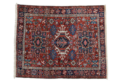 3.5x4.5 Vintage Karaja Square Rug