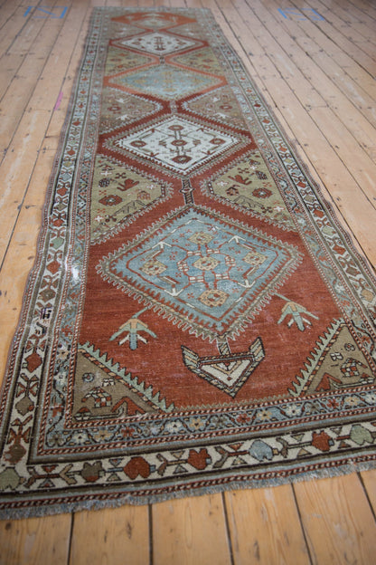 3.5x13 Vintage Distressed Malayer Rug Runner