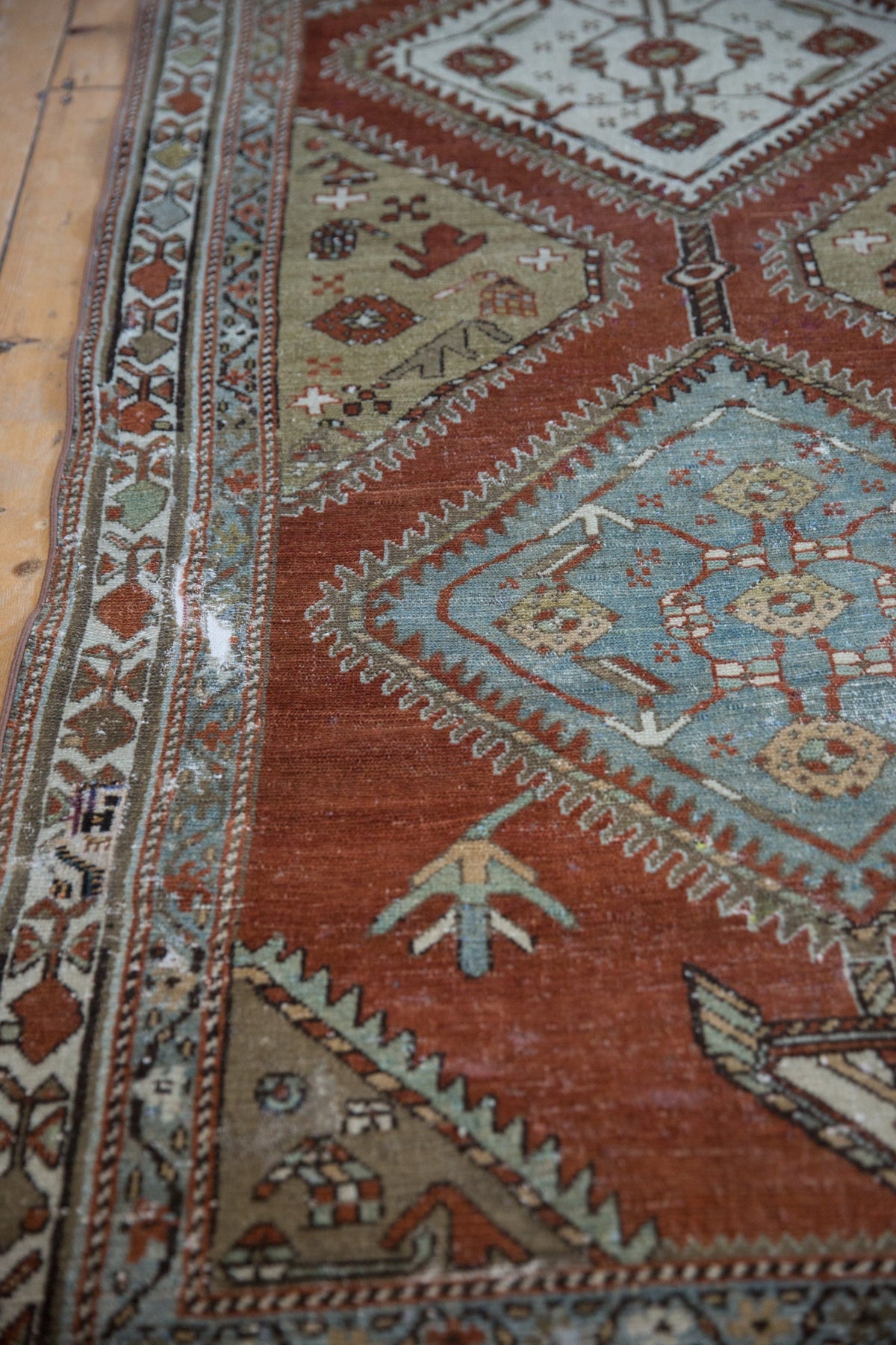 3.5x13 Vintage Distressed Malayer Rug Runner