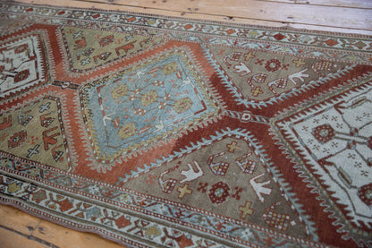 3.5x13 Vintage Distressed Malayer Rug Runner